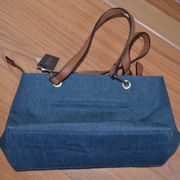 BRAND NEW GUESS Nikolai Denim Bag Purse Satchel - Picture 5 of 10